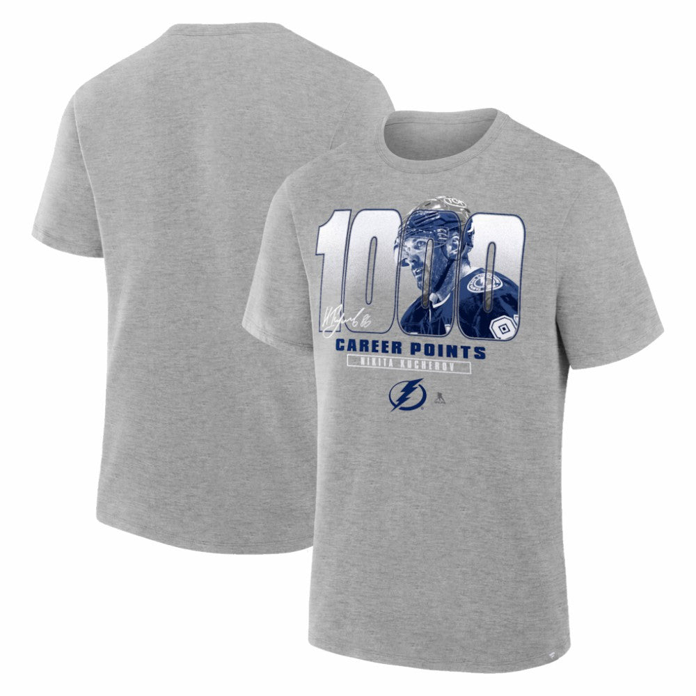 Nikita Kucherov Tampa Bay Lightning 1000 Career Points Legacy T-Shirt - Gray | NHL near me