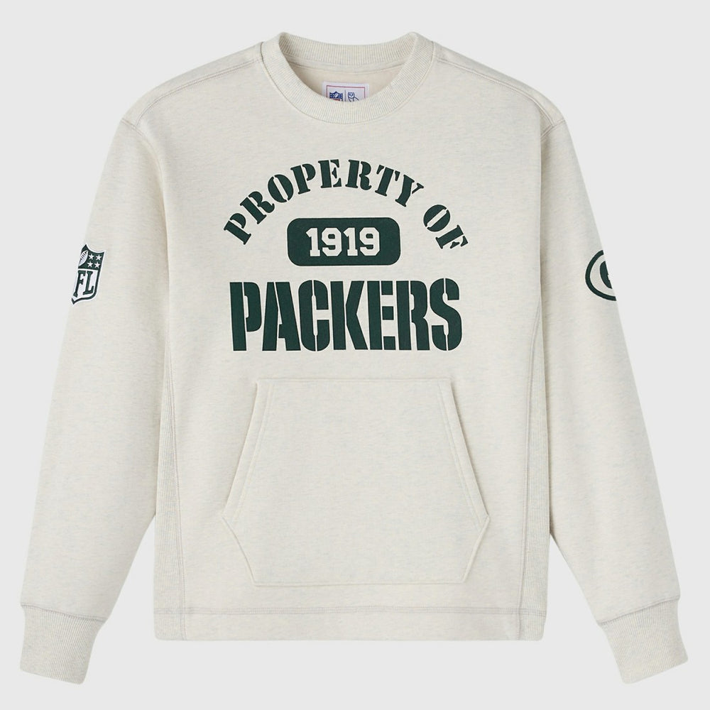 Green Bay Packers OVO x NFL Unisex Fleece Sweatshirt - Heather Gray - NFL