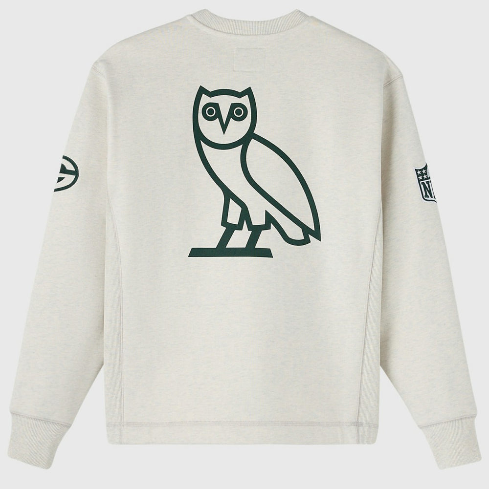 Green Bay Packers OVO x NFL Unisex Fleece Sweatshirt - Heather Gray - NFL