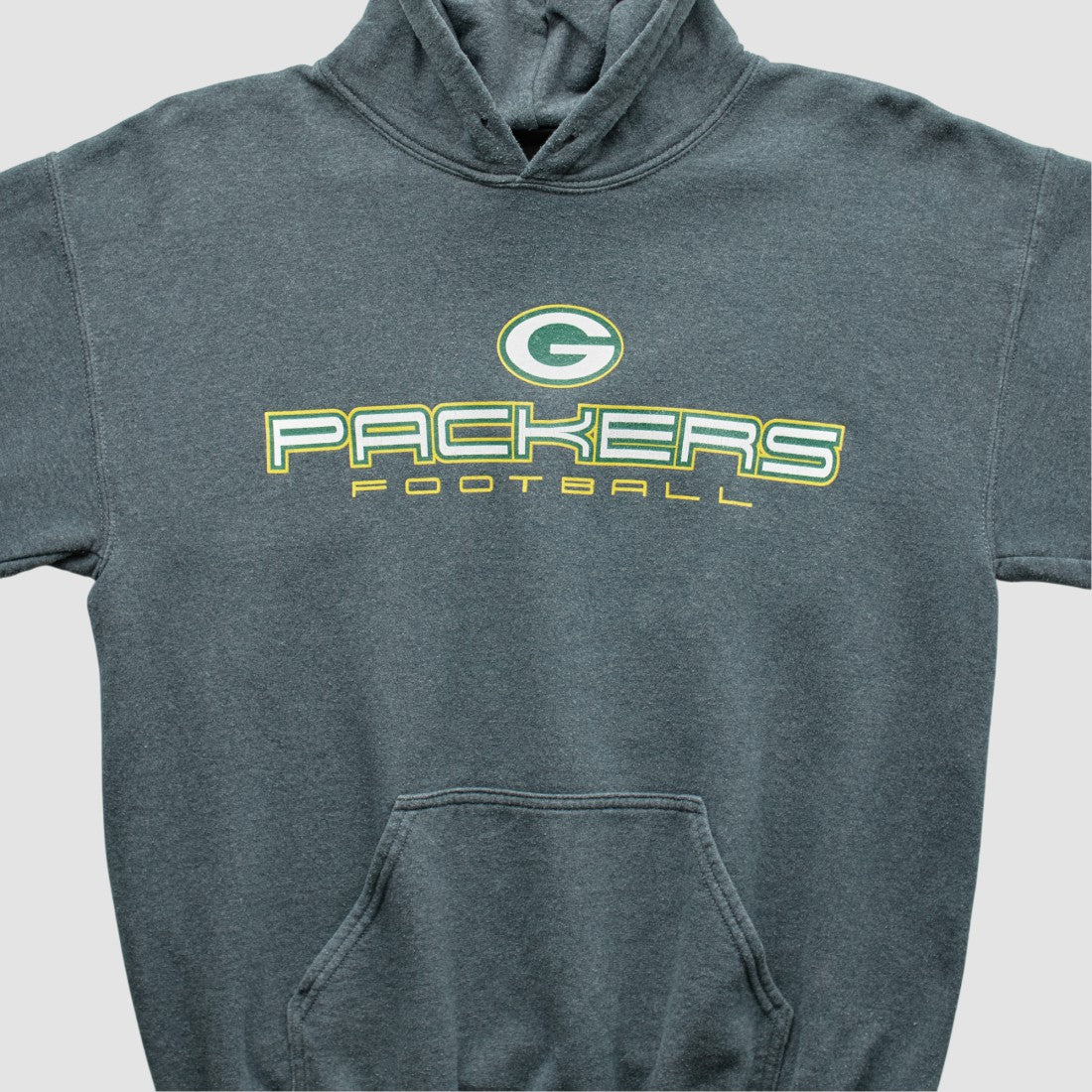 Green Bay Packers 2000s Hooded Pullover Sweatshirt - Dark Heather Gray Vintage - Fanatics