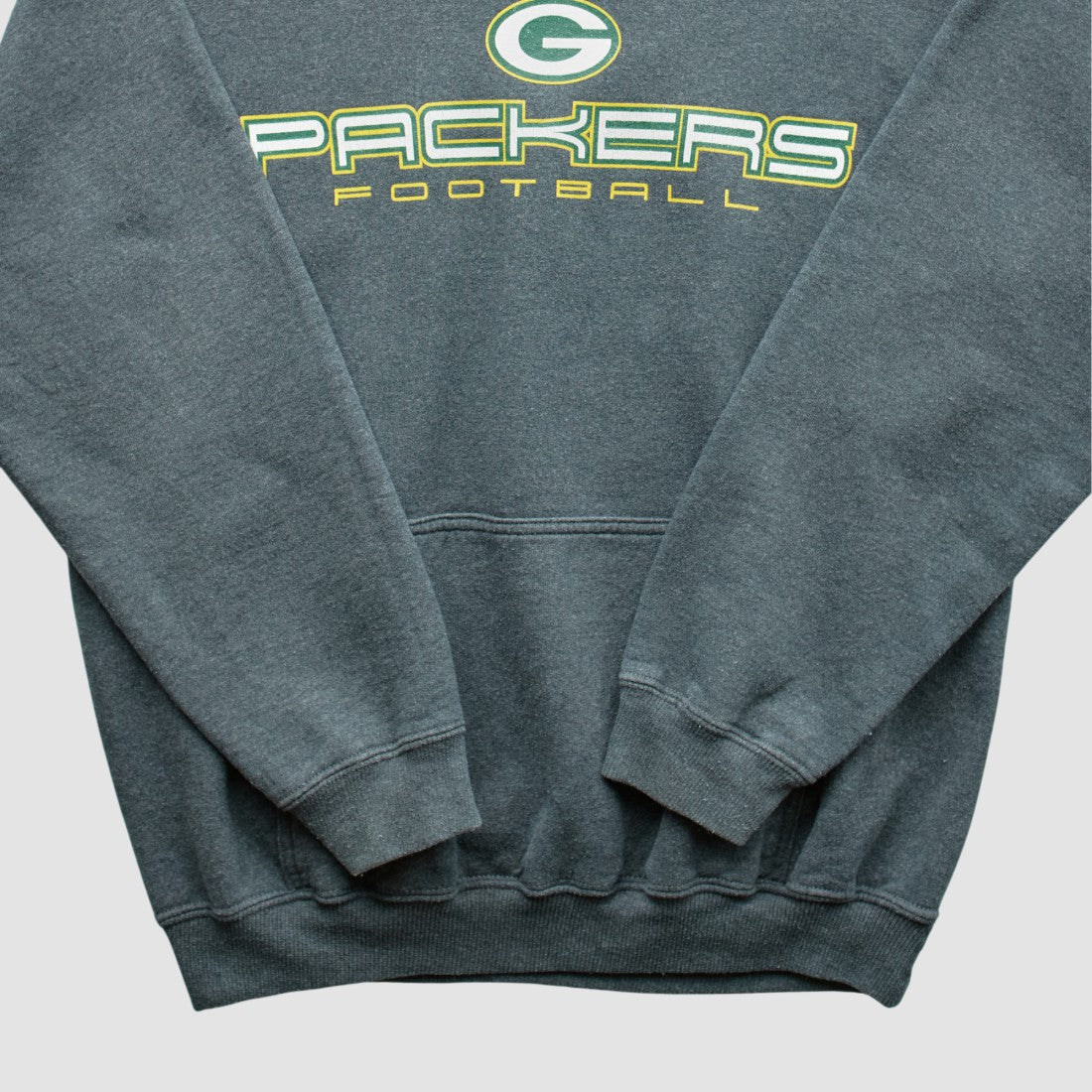 Green Bay Packers 2000s Hooded Pullover Sweatshirt - Dark Heather Gray Vintage - Fanatics