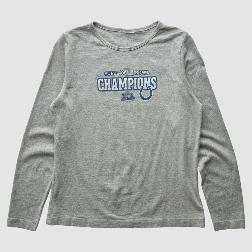 Indianapolis Colts 2007 Long Sleeve T-shirt - Heather Gray Vintage - Fanatics