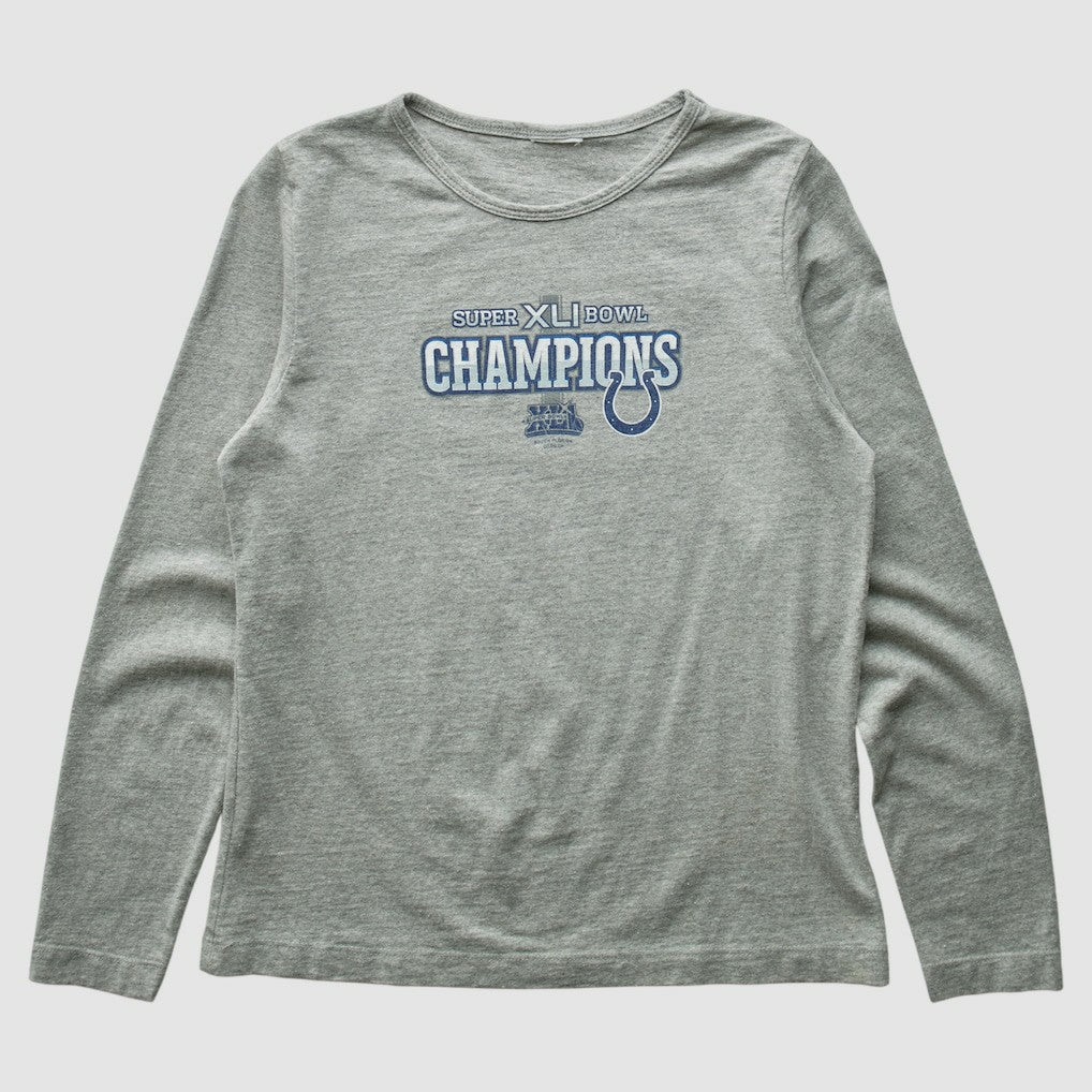 Indianapolis Colts 2007 Long Sleeve T-shirt - Heather Gray Vintage - Fanatics