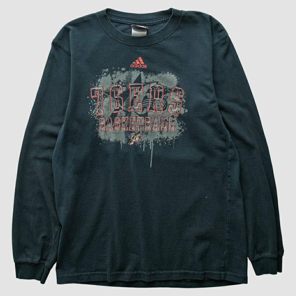 Adidas Philadelphia 76ers 2000s Long Sleeve T-shirt Black Vintage