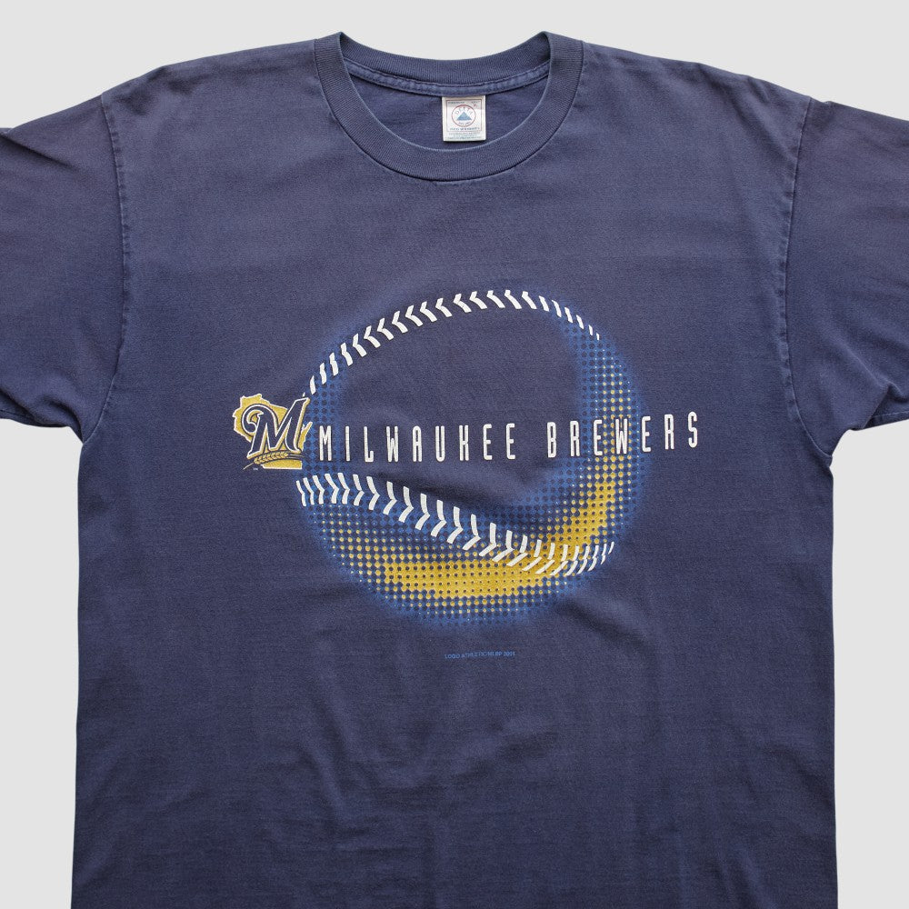 Milwaukee Brewers Logo Athletic 2001 T-shirt Online