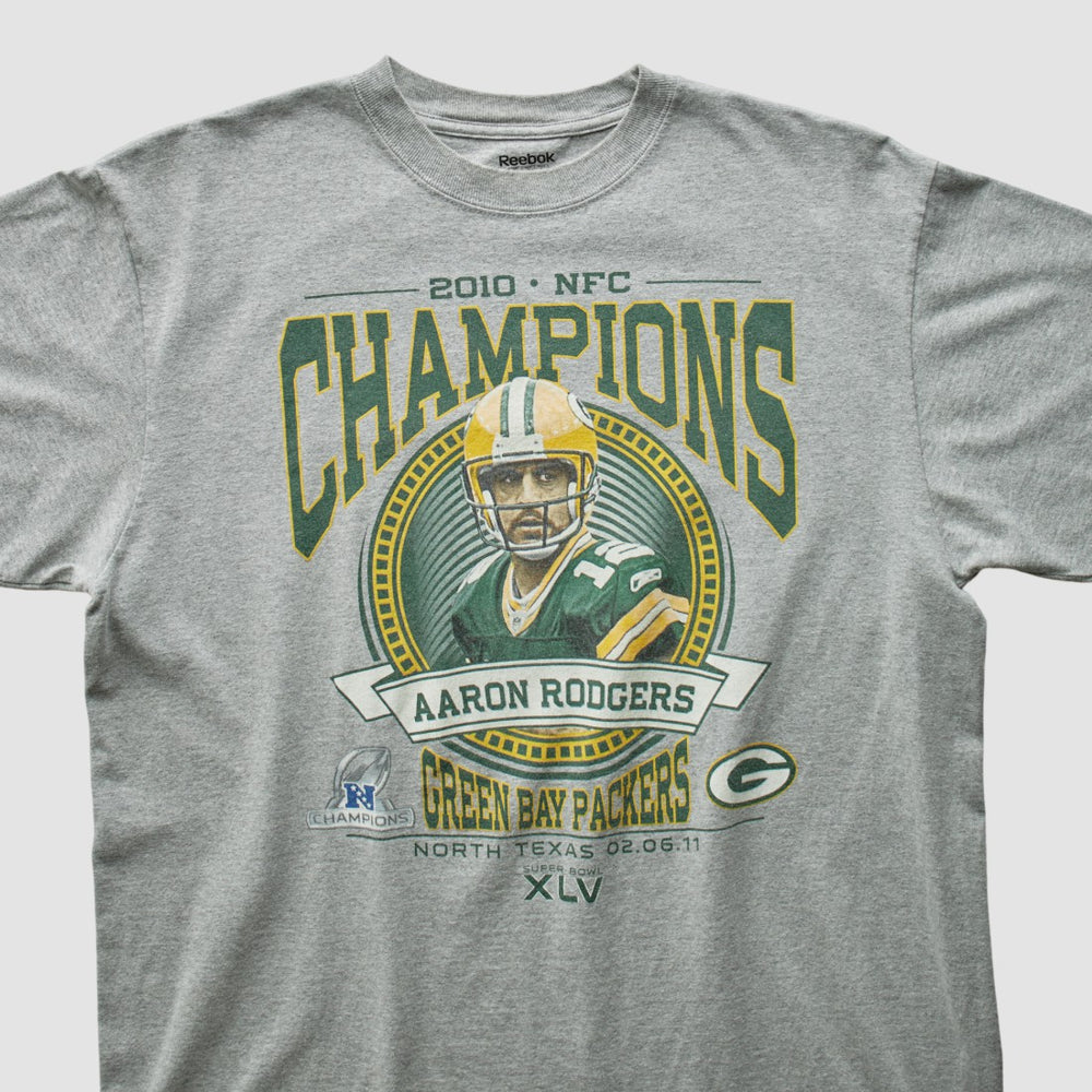 Green Bay Packers Reebok 2010 T-shirt - Heather Gray Vintage - Fanatics