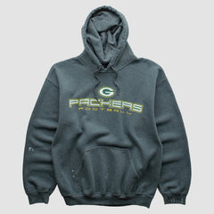 Green Bay Packers 2000s Hooded Pullover Sweatshirt - Dark Heather Gray Vintage - Fanatics