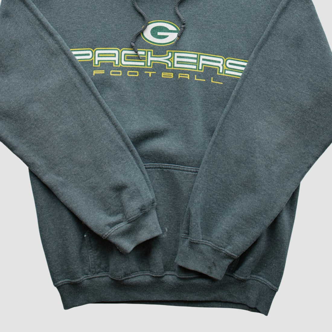 Green Bay Packers 2000s Hooded Pullover Sweatshirt - Dark Heather Gray Vintage - Fanatics