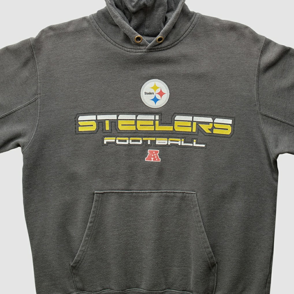 Pittsburgh Steelers NFL 2010s Hooded Pullover Sweatshirt - Gray Vintage - Fanatics