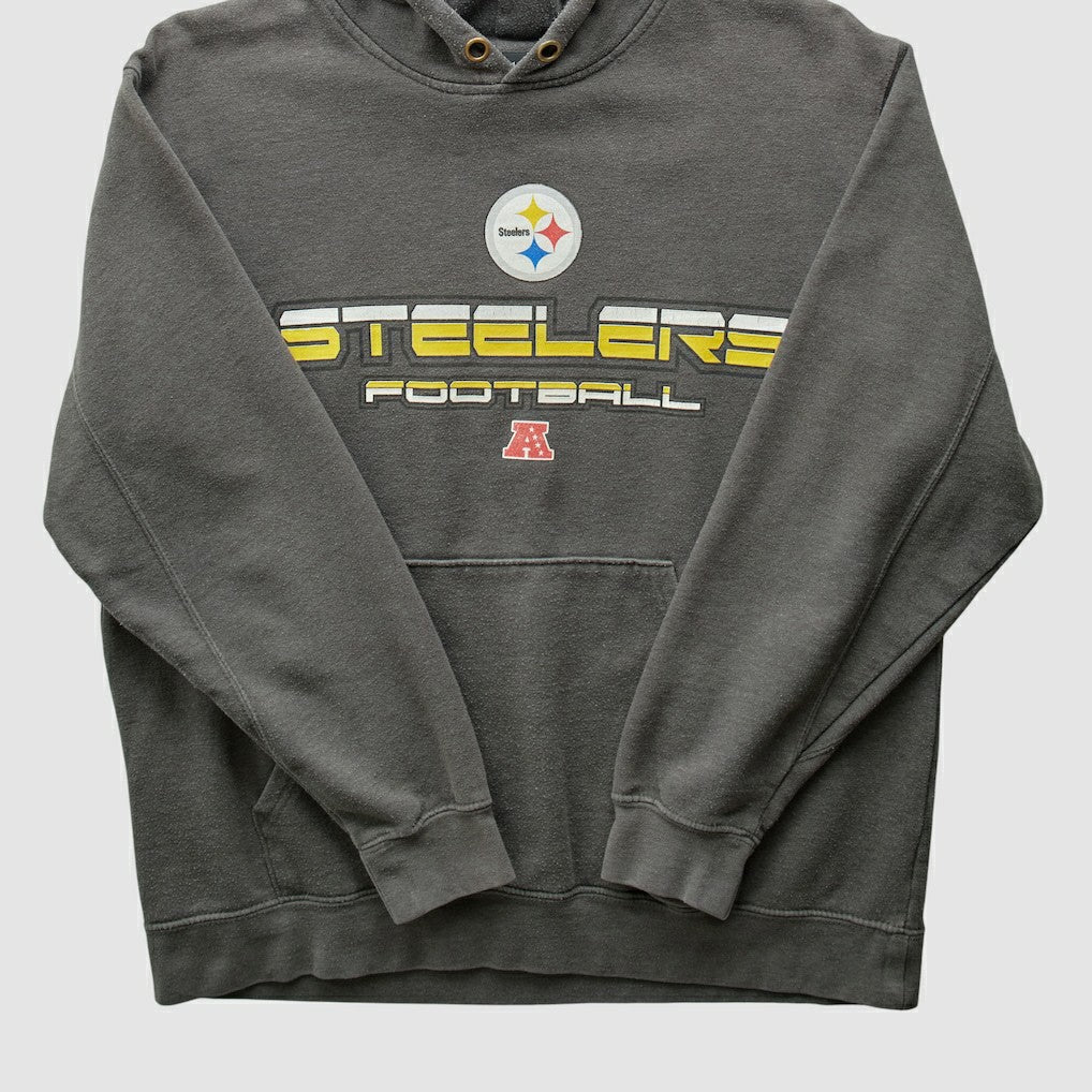 Pittsburgh Steelers NFL 2010s Hooded Pullover Sweatshirt - Gray Vintage - Fanatics