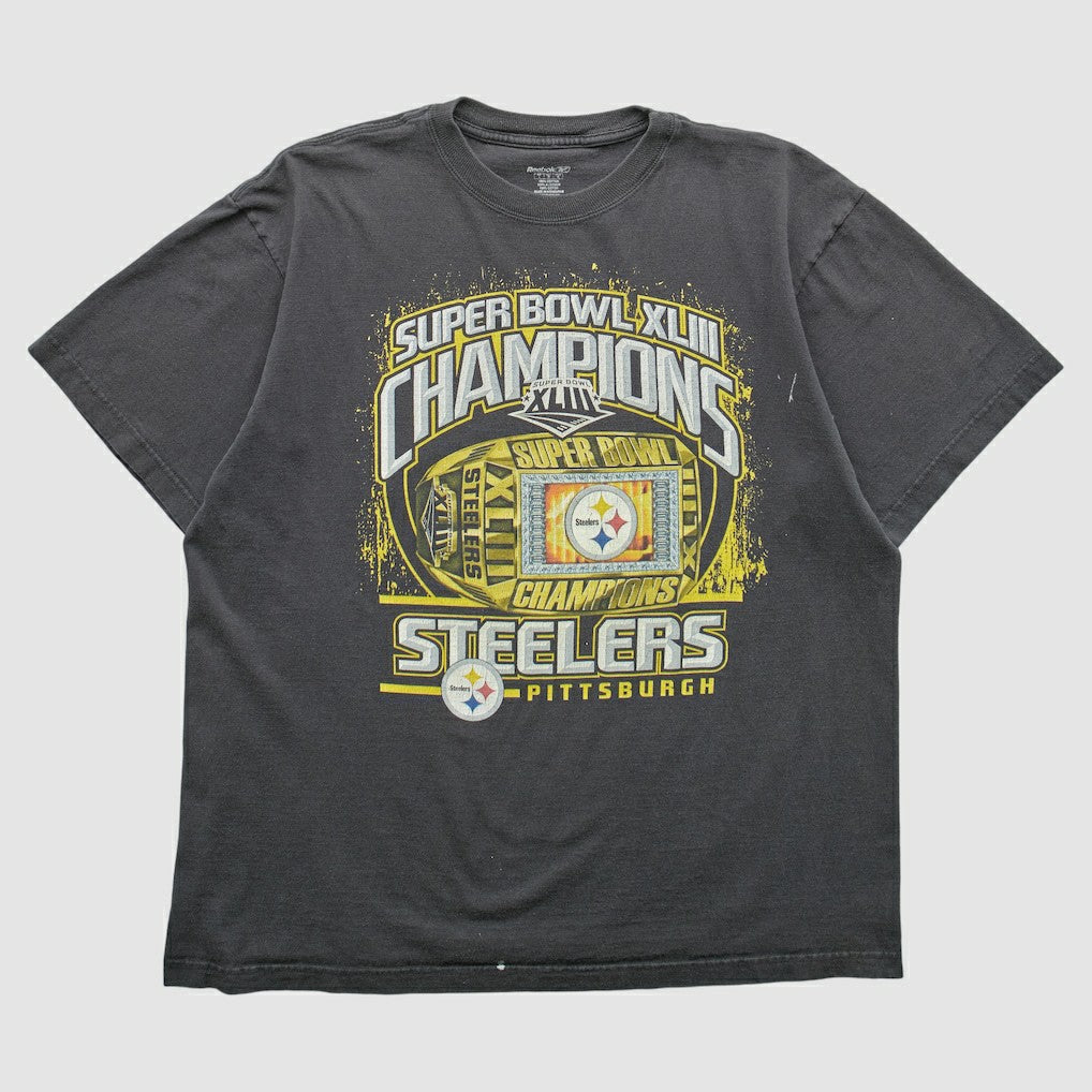 Pittsburgh Steelers Reebok 2009 T-shirt - Black Vintage - Fanatics