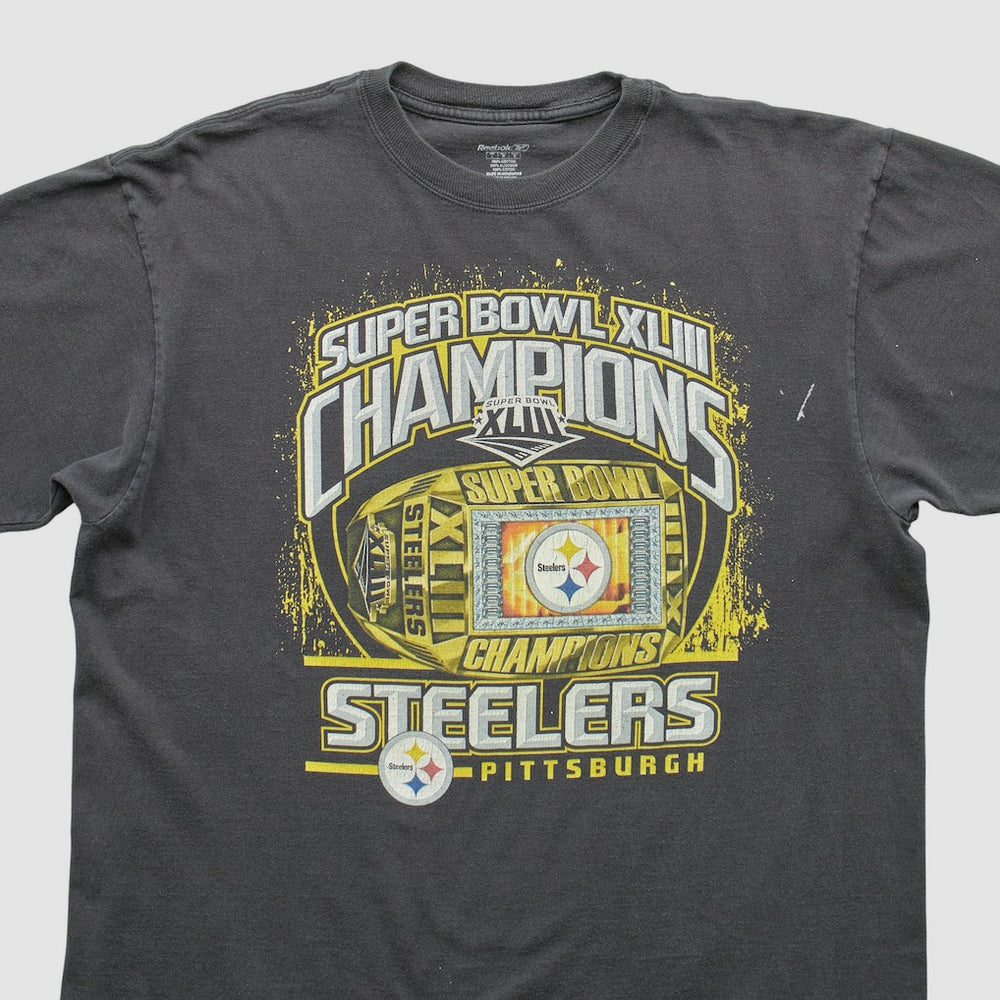 Pittsburgh Steelers Reebok 2009 T-shirt - Black Vintage - Fanatics