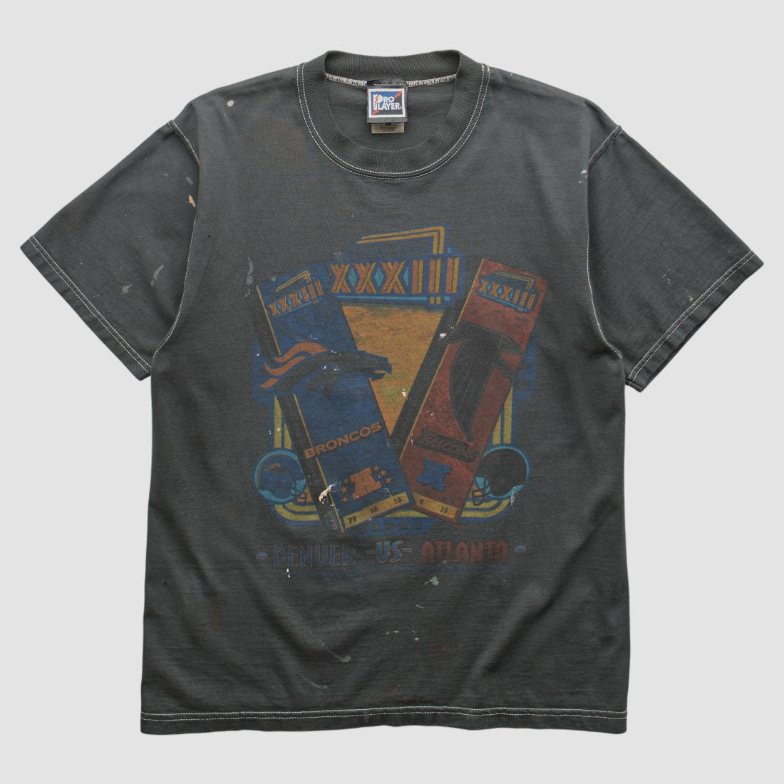 Superbowl XXXIII Pro Player 1999 T-shirt - Black Vintage - Fanatics