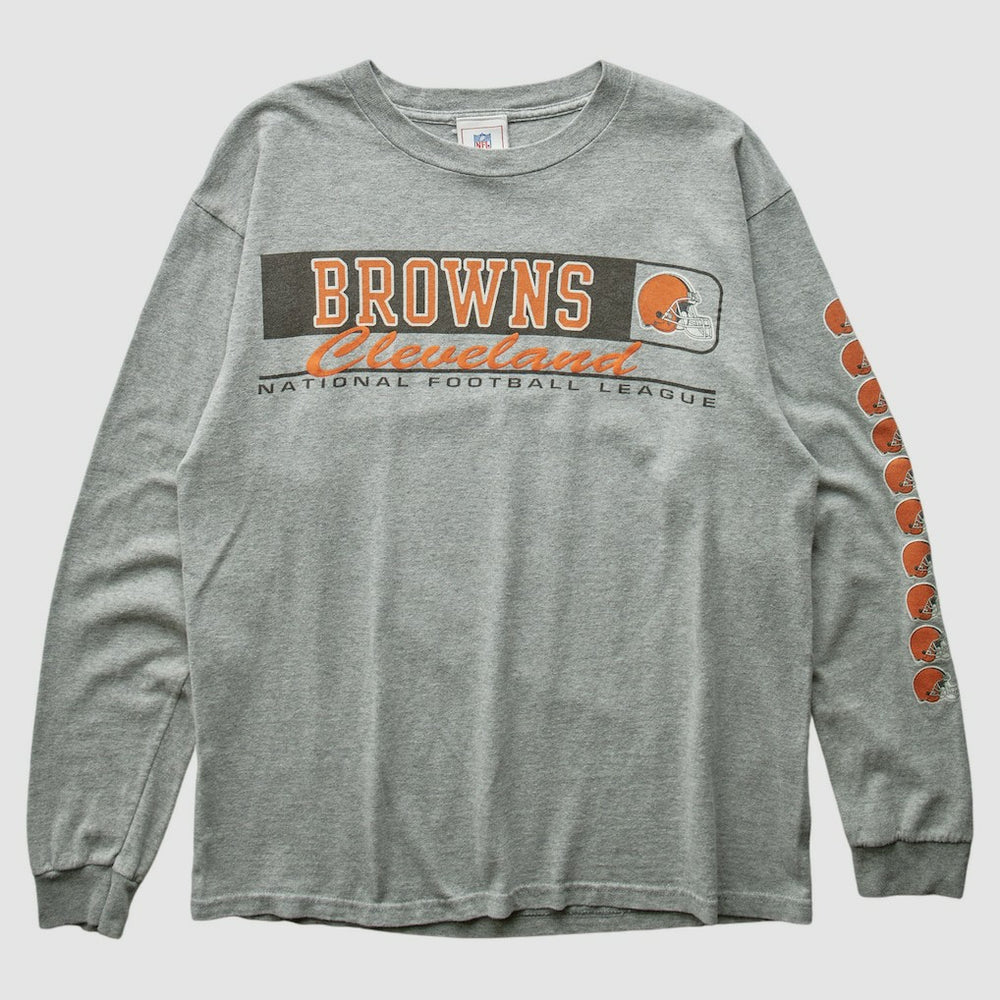 Cleveland Browns NFL 2000s Long Sleeve T-shirt - Heather Gray Vintage - Fanatics