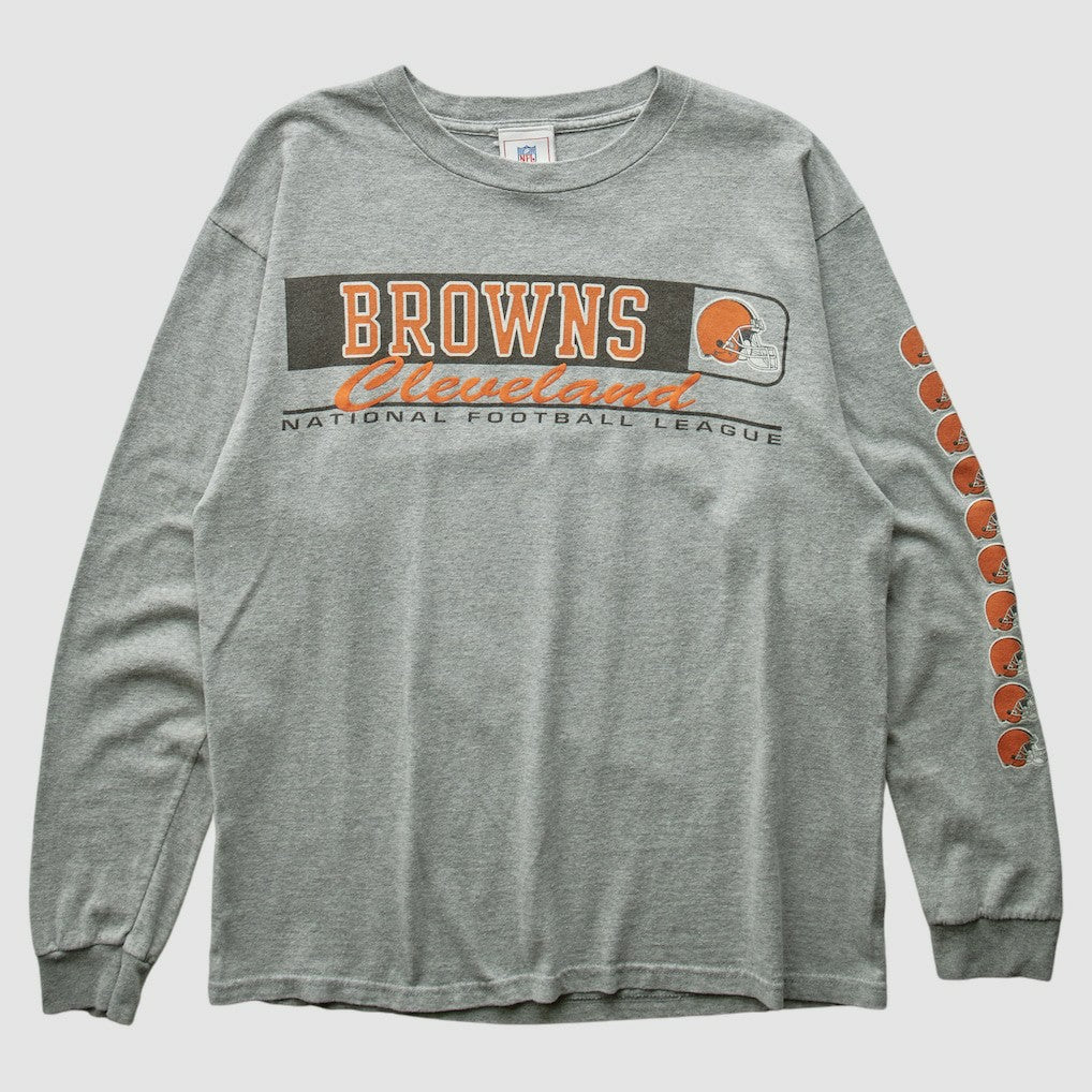 Cleveland Browns NFL 2000s Long Sleeve T-shirt - Heather Gray Vintage - Fanatics