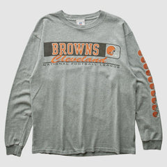 Cleveland Browns NFL 2000s Long Sleeve T-shirt - Heather Gray Vintage - Fanatics