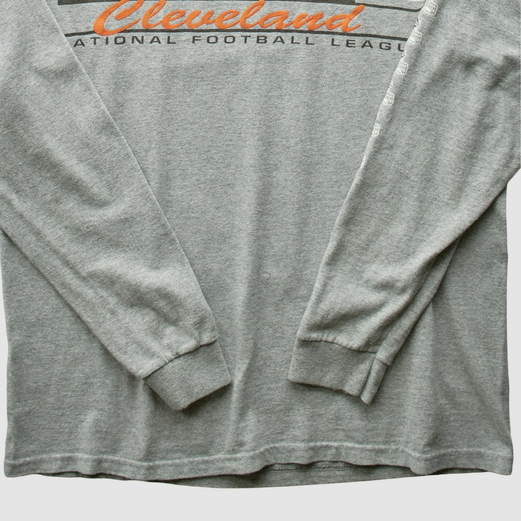 Cleveland Browns NFL 2000s Long Sleeve T-shirt - Heather Gray Vintage - Fanatics