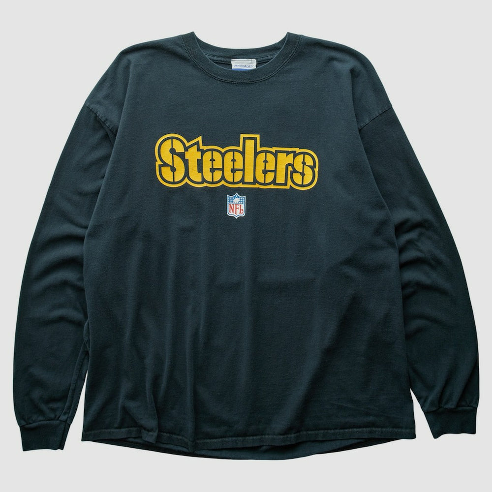 Pittsburgh Steelers Reebok 2000s Long Sleeve T-shirt - Black Vintage - Fanatics