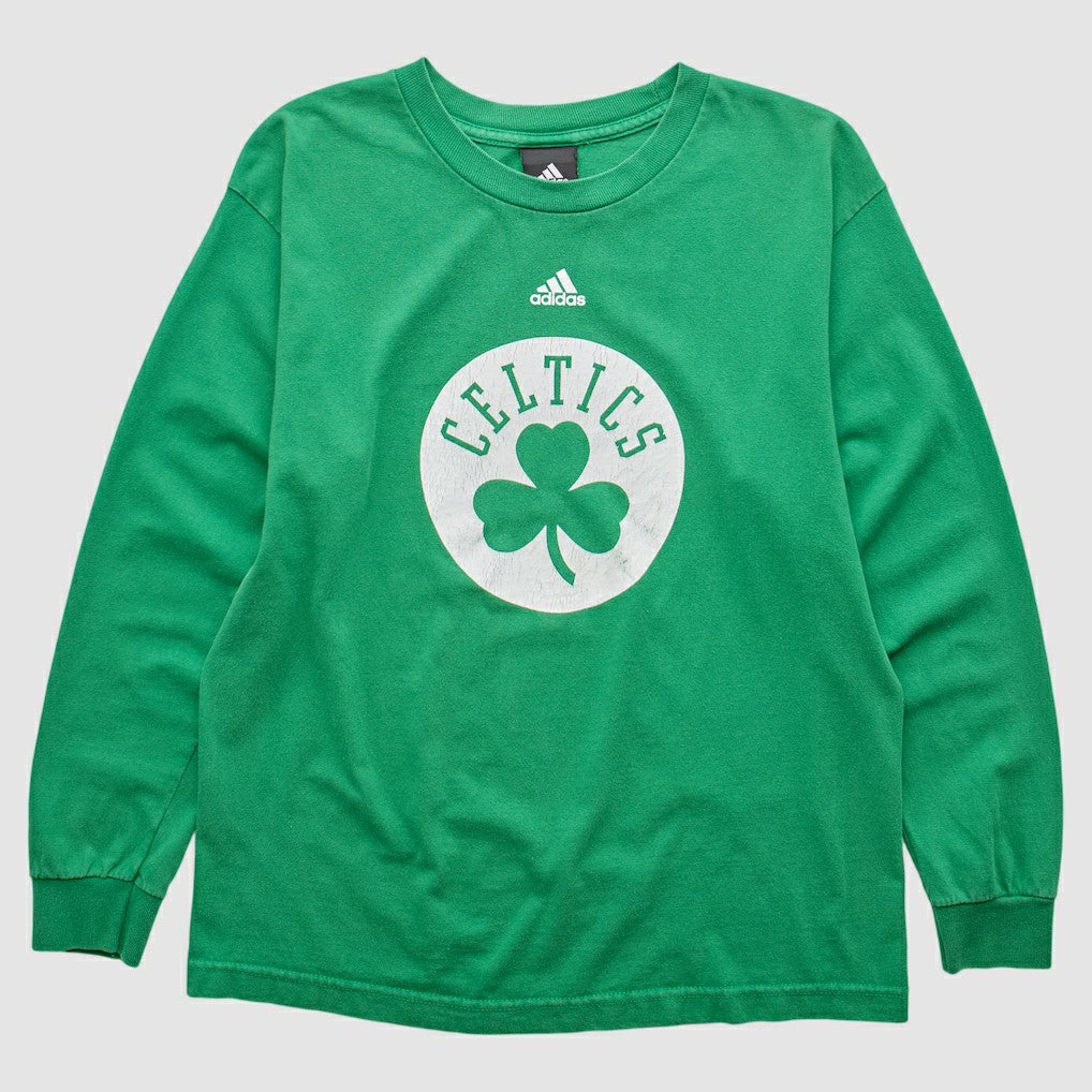 Adidas Boston Celtics 2010s Long Sleeve T-shirt Green Vintage