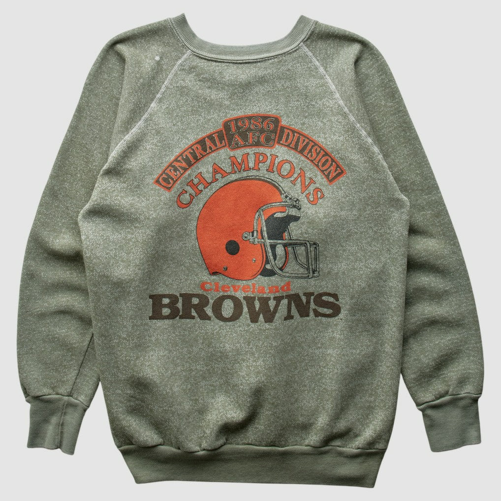 Cleveland Browns 1986 Pullover Sweatshirt - Olive Vintage - Fanatics