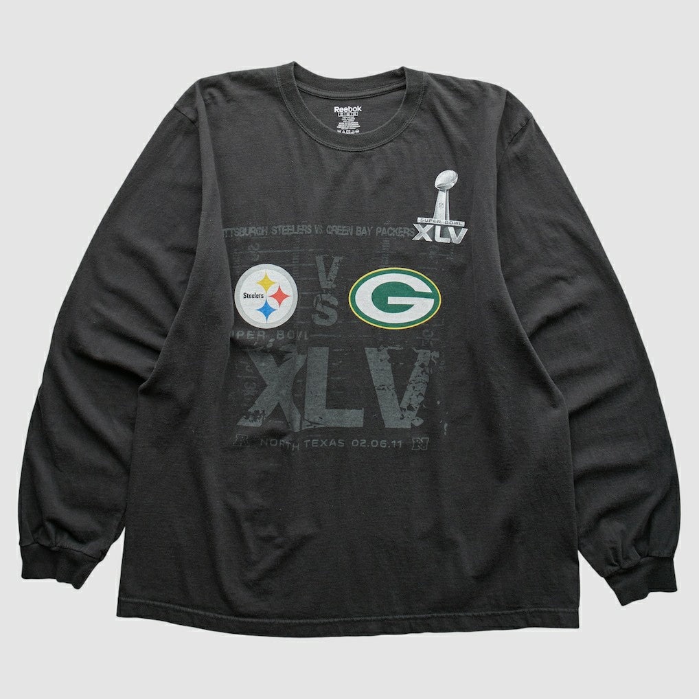 Superbowl XLV Reebok 2011 Long Sleeve T-shirt - Black Vintage - Fanatics