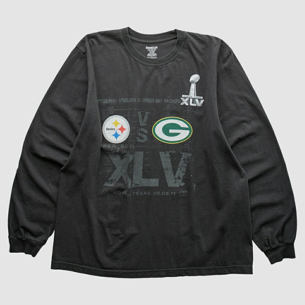 Superbowl XLV Reebok 2011 Long Sleeve T-shirt - Black Vintage - Fanatics