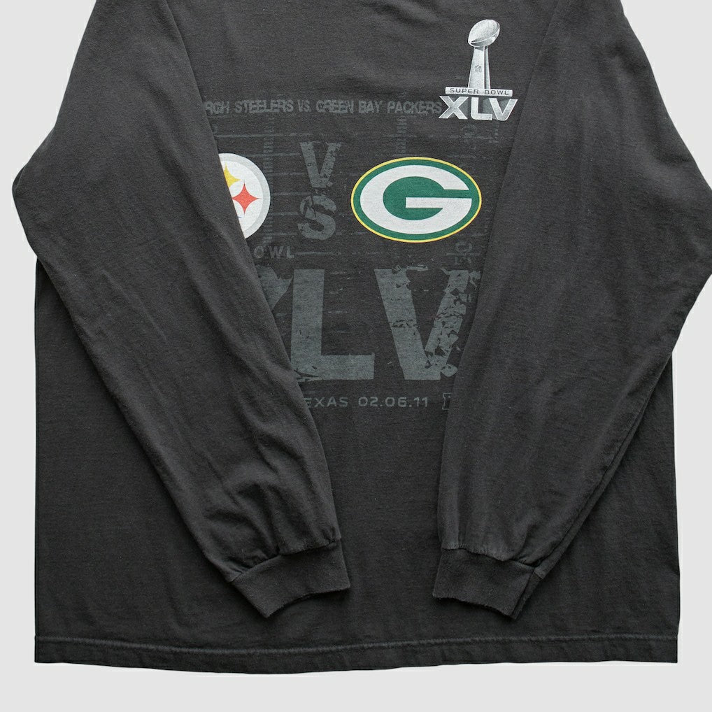 Superbowl XLV Reebok 2011 Long Sleeve T-shirt - Black Vintage - Fanatics