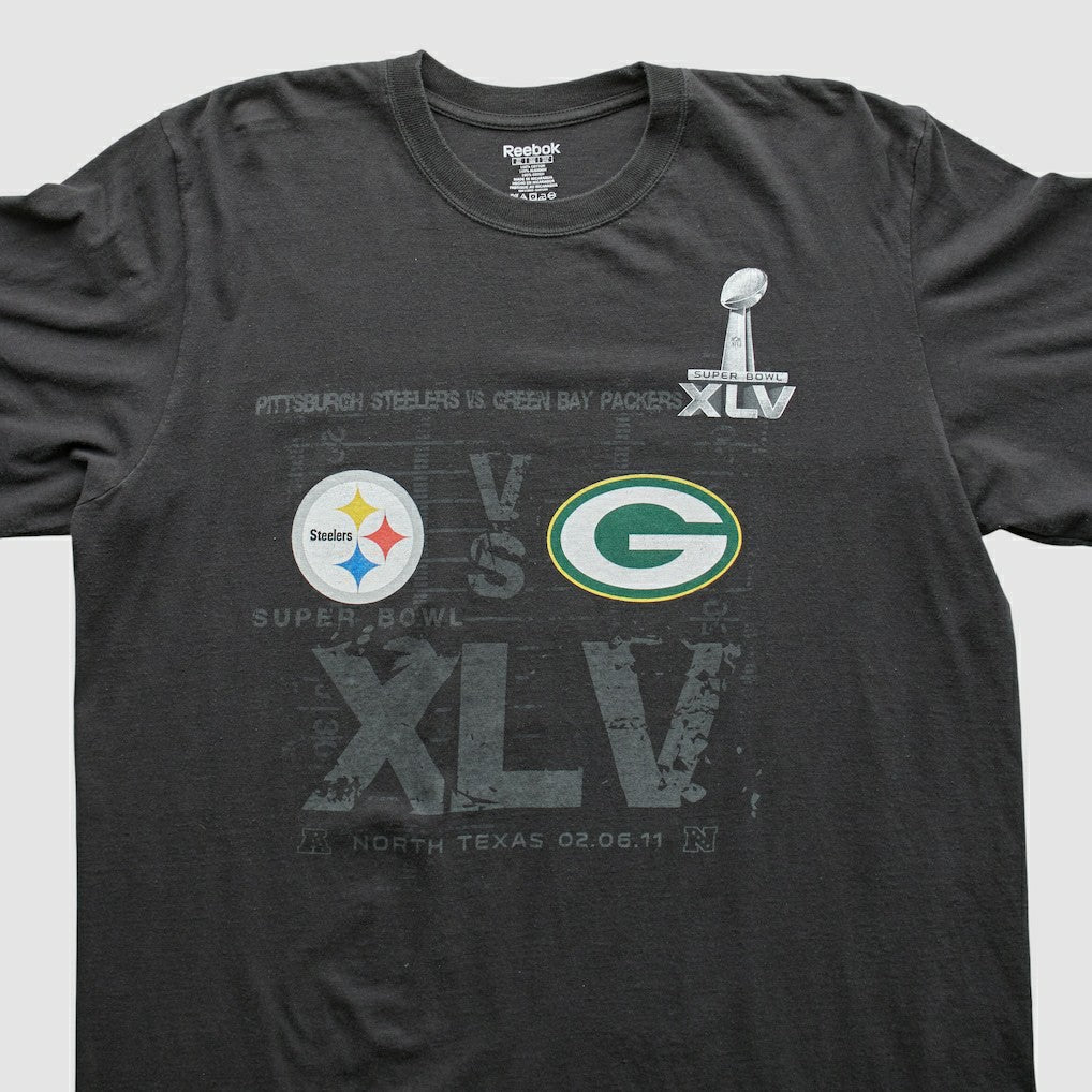 Superbowl XLV Reebok 2011 Long Sleeve T-shirt - Black Vintage - Fanatics