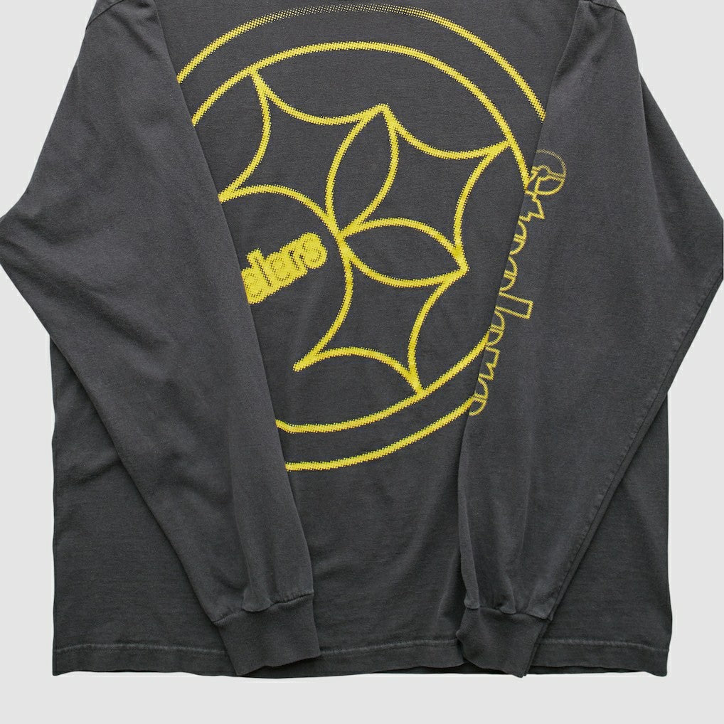 Pittsburgh Steelers Reebok 2000s Long Sleeve T-shirt - Charcoal Vintage - Fanatics