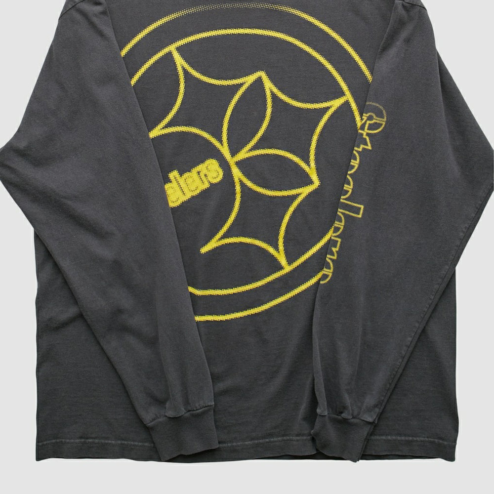 Pittsburgh Steelers Reebok 2000s Long Sleeve T-shirt - Charcoal Vintage - Fanatics