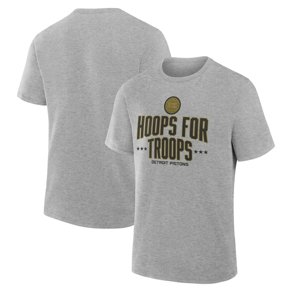 Detroit Pistons Hoops For Troops T-Shirt Gray