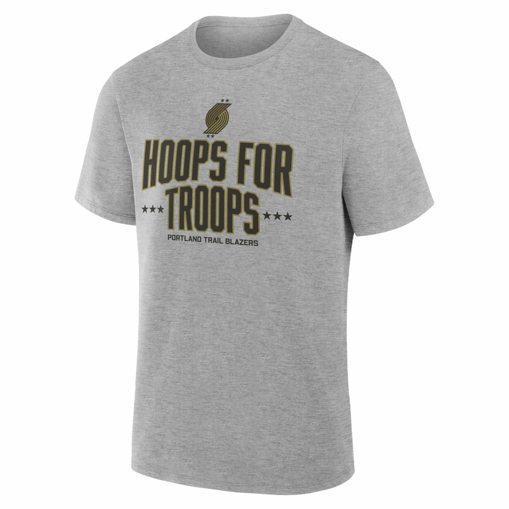 Portland Trail Blazers Hoops For Troops T-Shirt Gray