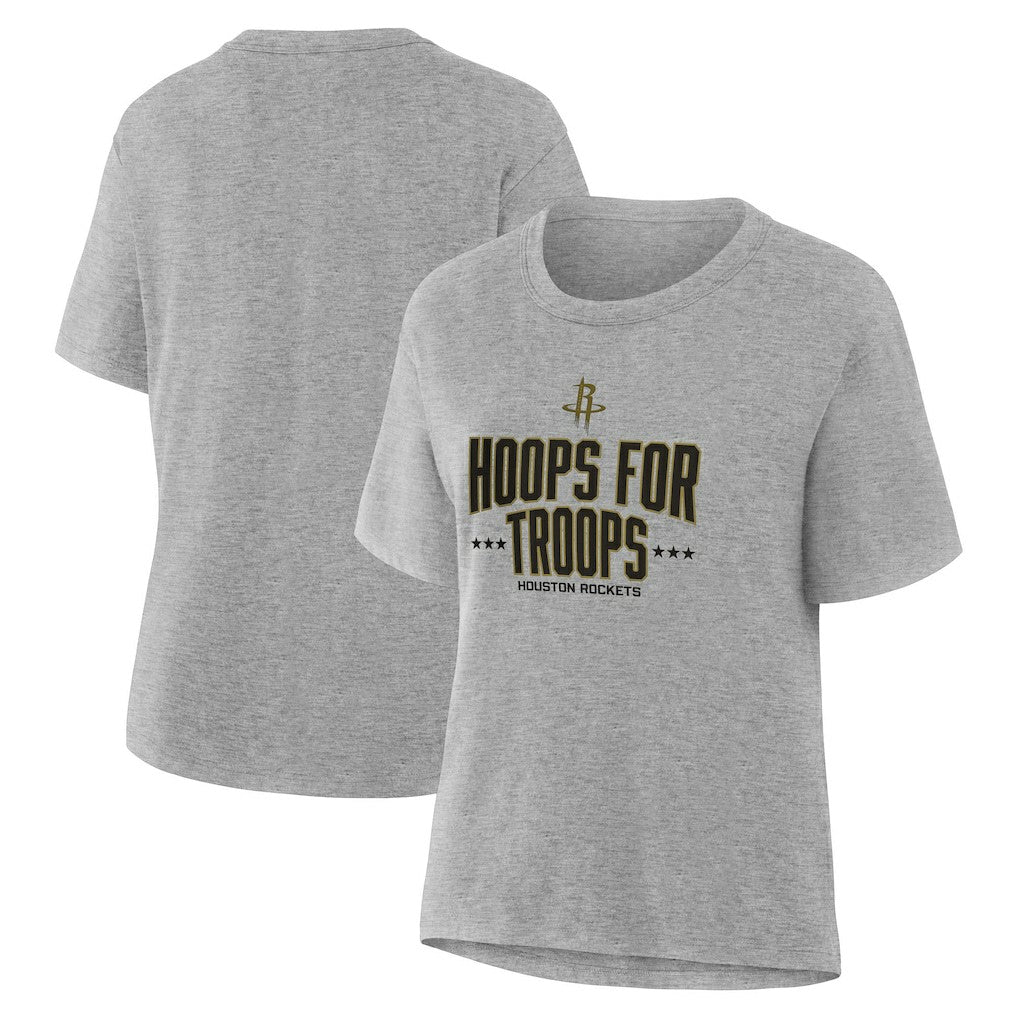 Houston Rockets Women's Hoops For Troops T-Shirt Gray