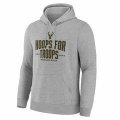 Milwaukee Bucks Hoops For Troops Hoodie Gray