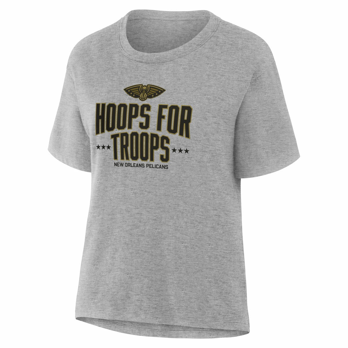 New Orleans Pelicans Women's Hoops For Troops T-Shirt Gray