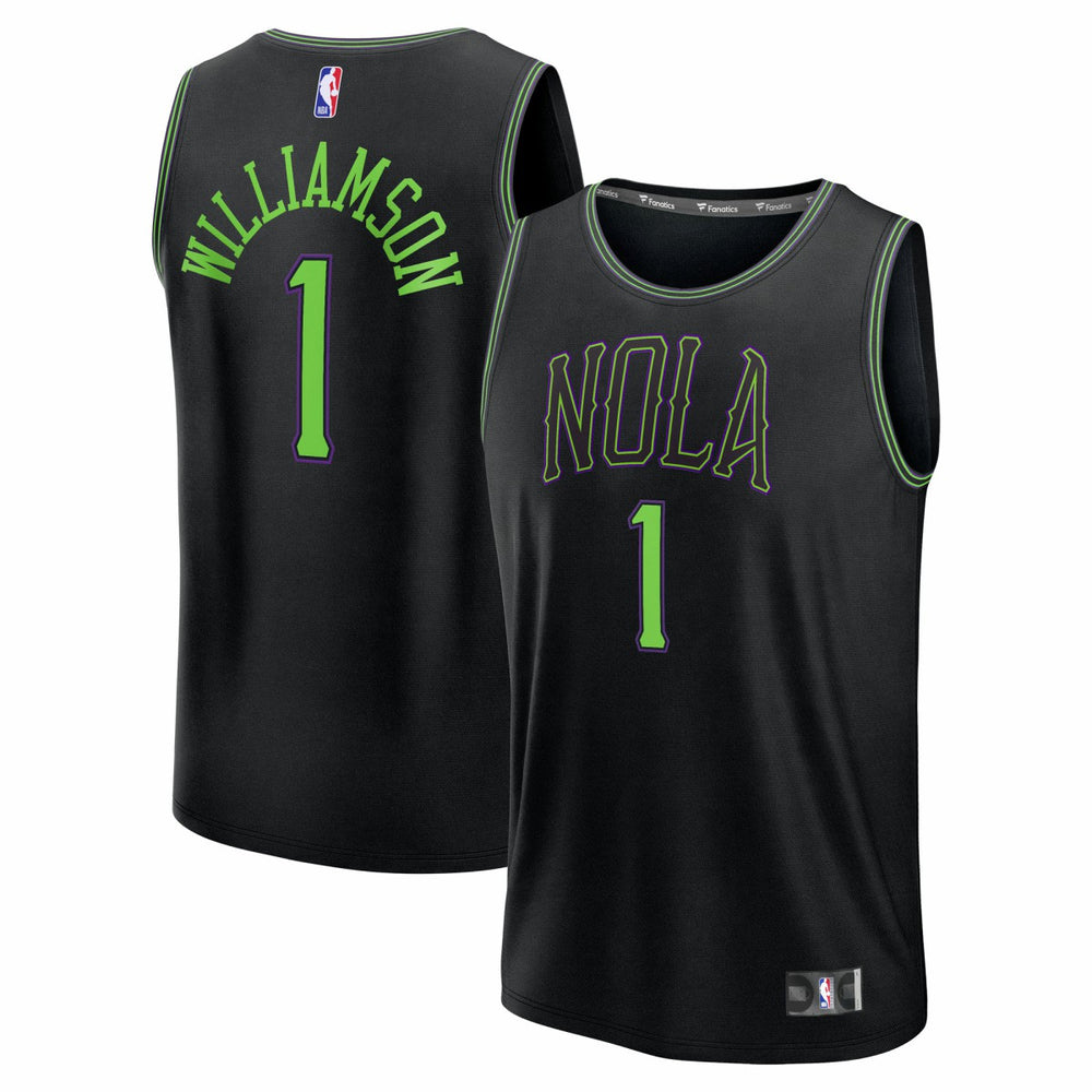 Fanatics Zion Williamson New Orleans Pelicans Youth 2025/26 City Edition Fastbreak Jersey Black