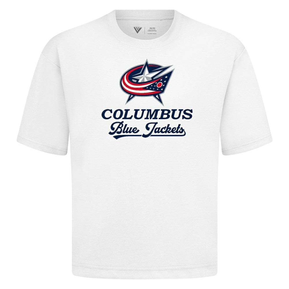 Columbus Blue Jackets Levelwear Team Surge Luxe Signature Knit T-Shirt - White | NHL Clearance