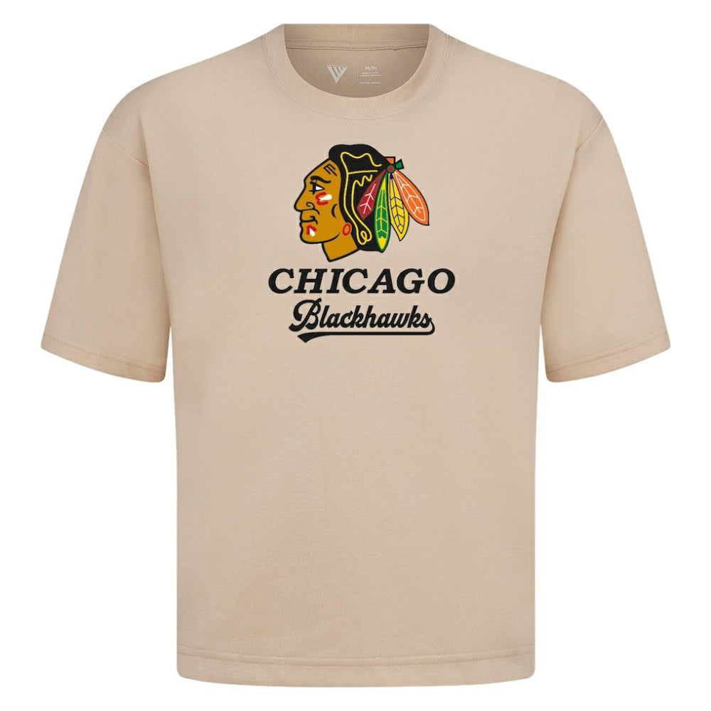 Chicago Blackhawks Levelwear Team Surge Luxe Signature Knit T-Shirt - Khaki | NHL near me