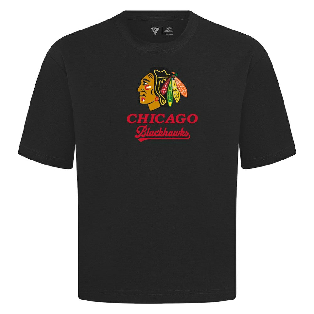 Chicago Blackhawks Levelwear Team Surge Luxe Signature Knit T-Shirt - Black | NHL Clearance