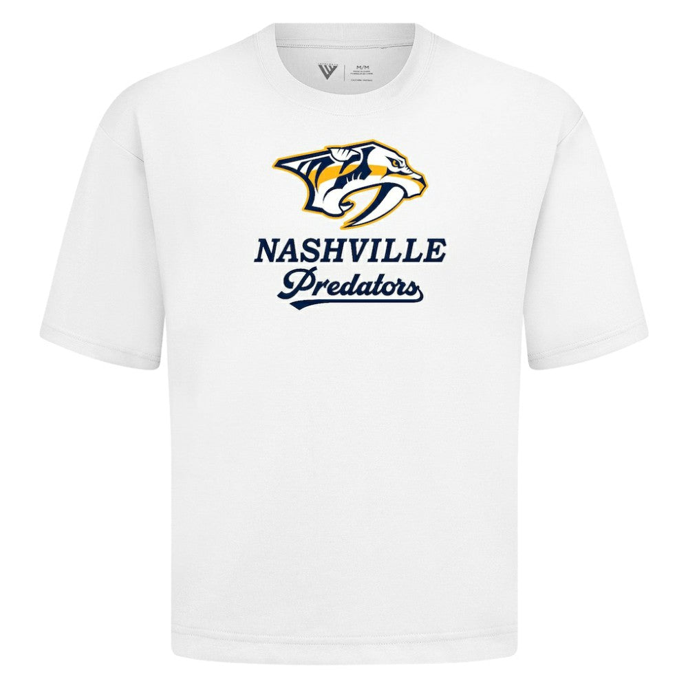Nashville Predators Levelwear Team Surge Luxe Signature Knit T-Shirt - White | NHL Lifestyle