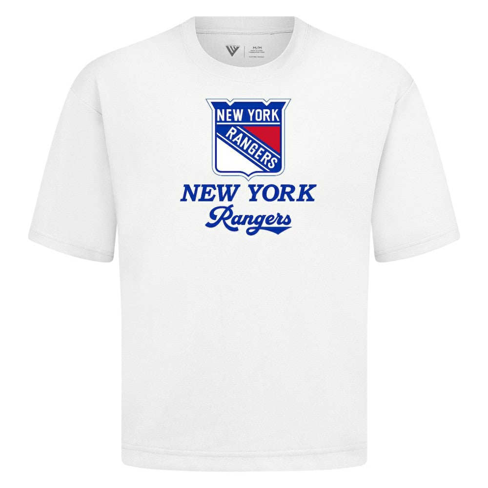 New York Rangers Levelwear Team Surge Luxe Signature Knit T-Shirt - White | NHL on sale
