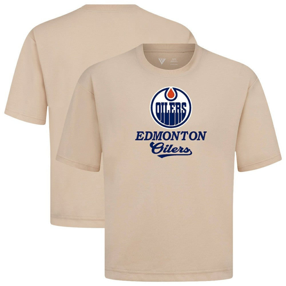 Edmonton Oilers Levelwear Team Surge Luxe Signature Knit T-Shirt - Khaki | NHL discount