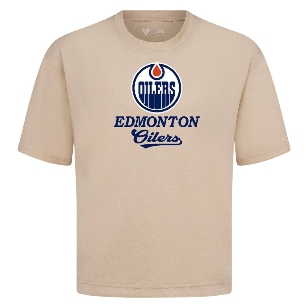 Edmonton Oilers Levelwear Team Surge Luxe Signature Knit T-Shirt - Khaki | NHL discount