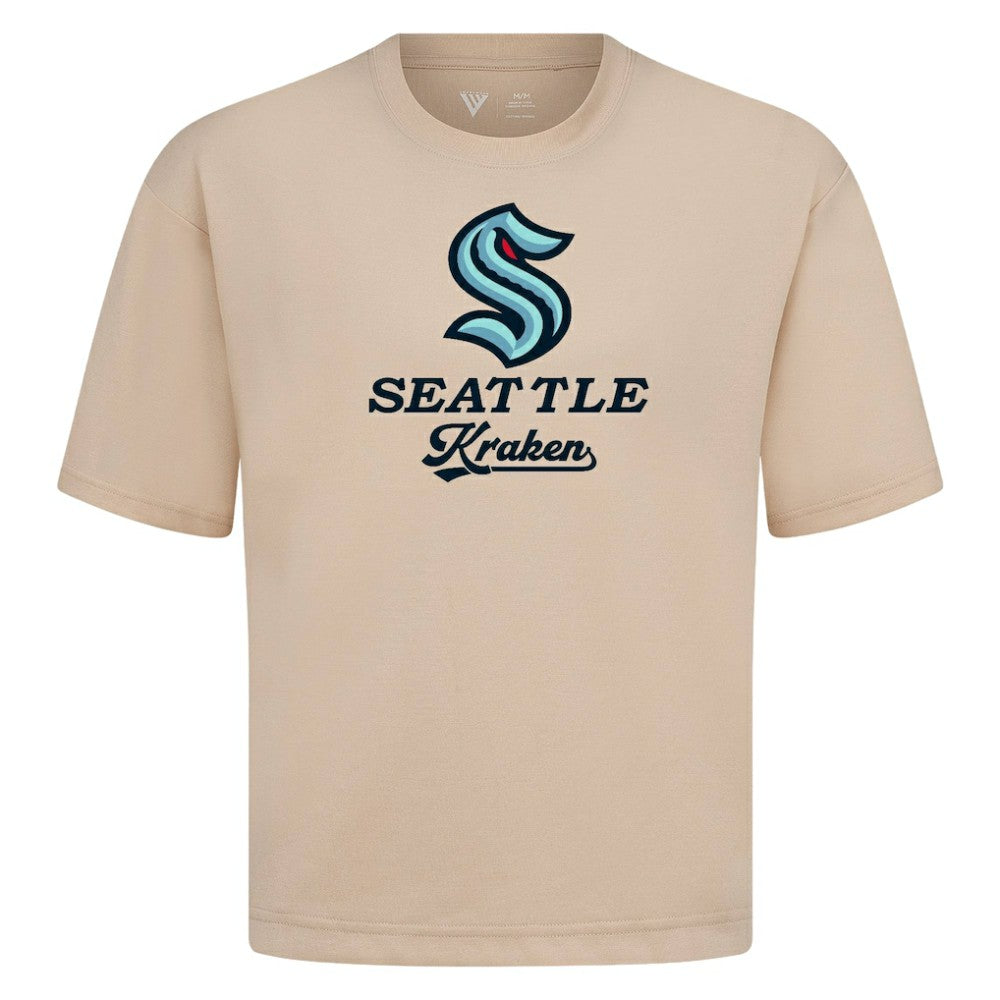 Seattle Kraken Levelwear Team Surge Luxe Signature Knit T-Shirt - Khaki | NHL Clearance