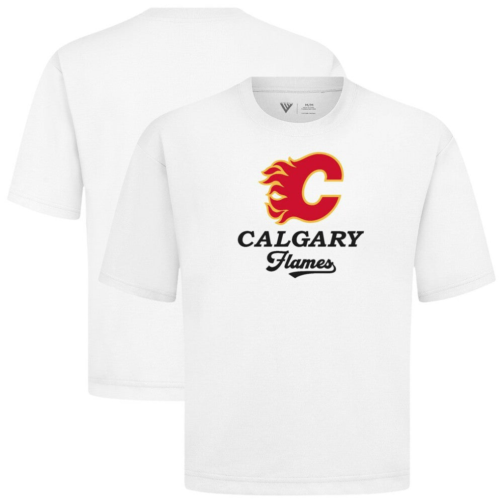 Calgary Flames Levelwear Team Surge Luxe Signature Knit T-Shirt - White | NHL sale