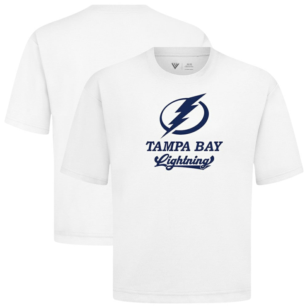 Tampa Bay Lightning Levelwear Team Surge Luxe Signature Knit T-Shirt - White | NHL Lifestyle