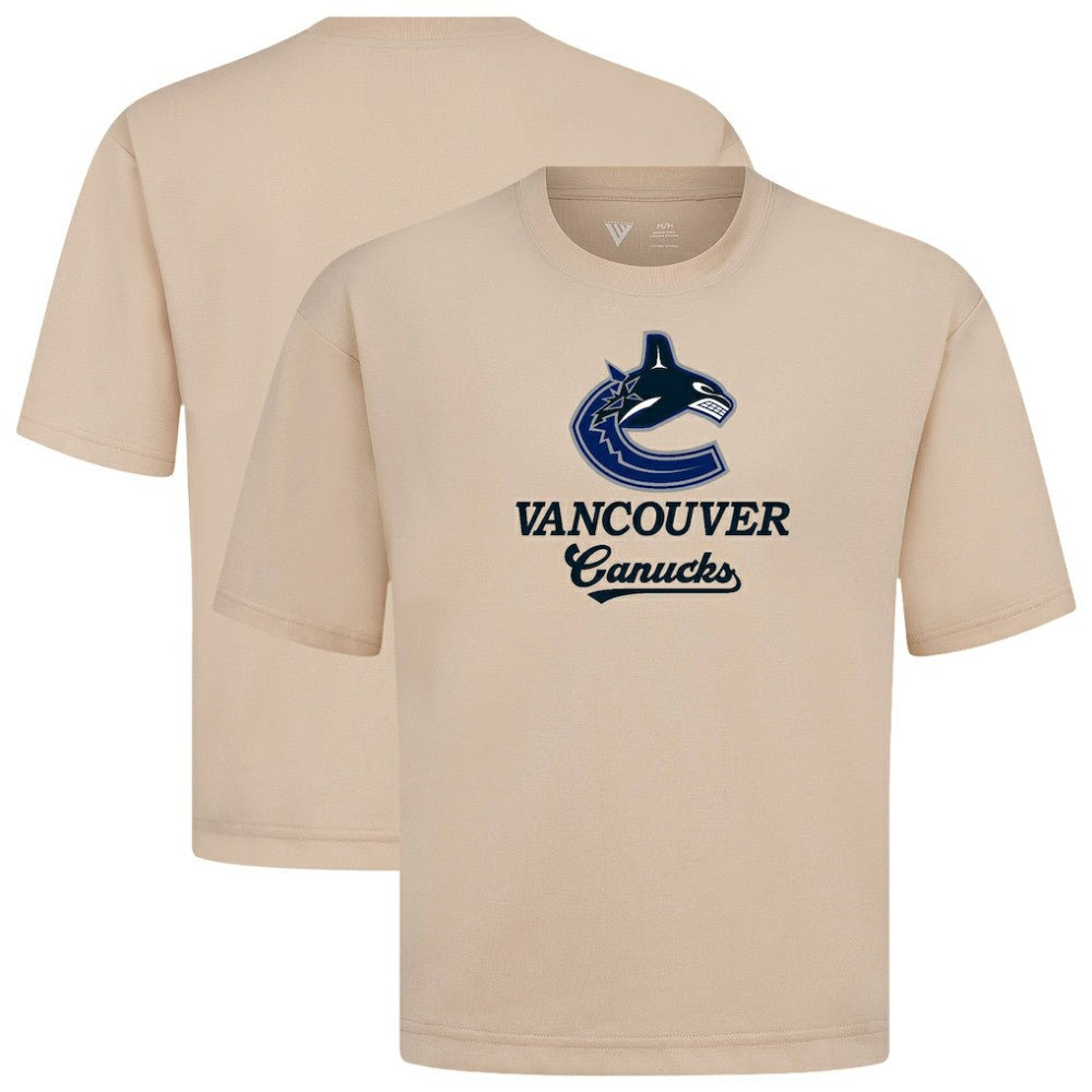 Vancouver Canucks Levelwear Team Surge Luxe Signature Knit T-Shirt - Khaki | NHL near me
