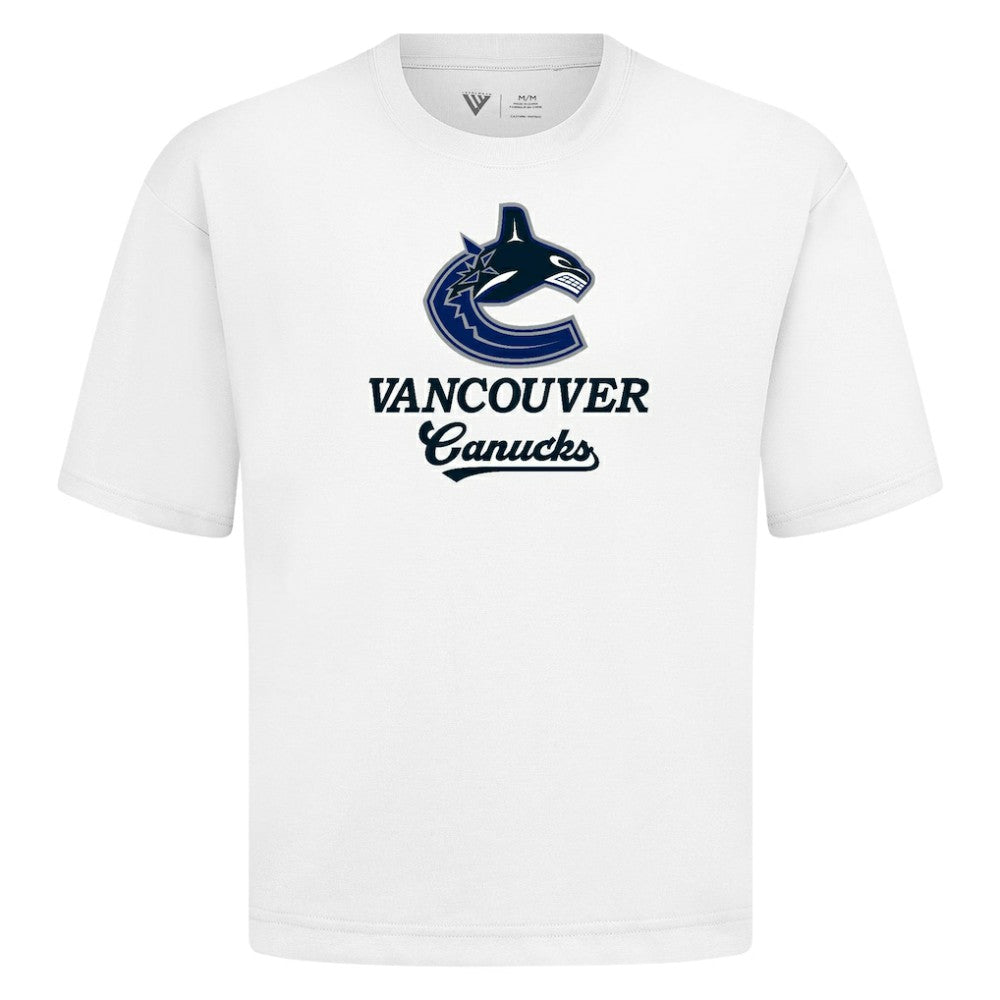 Vancouver Canucks Levelwear Team Surge Luxe Signature Knit T-Shirt - White | NHL on sale