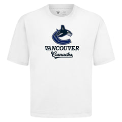 Vancouver Canucks Levelwear Team Surge Luxe Signature Knit T-Shirt - White | NHL on sale