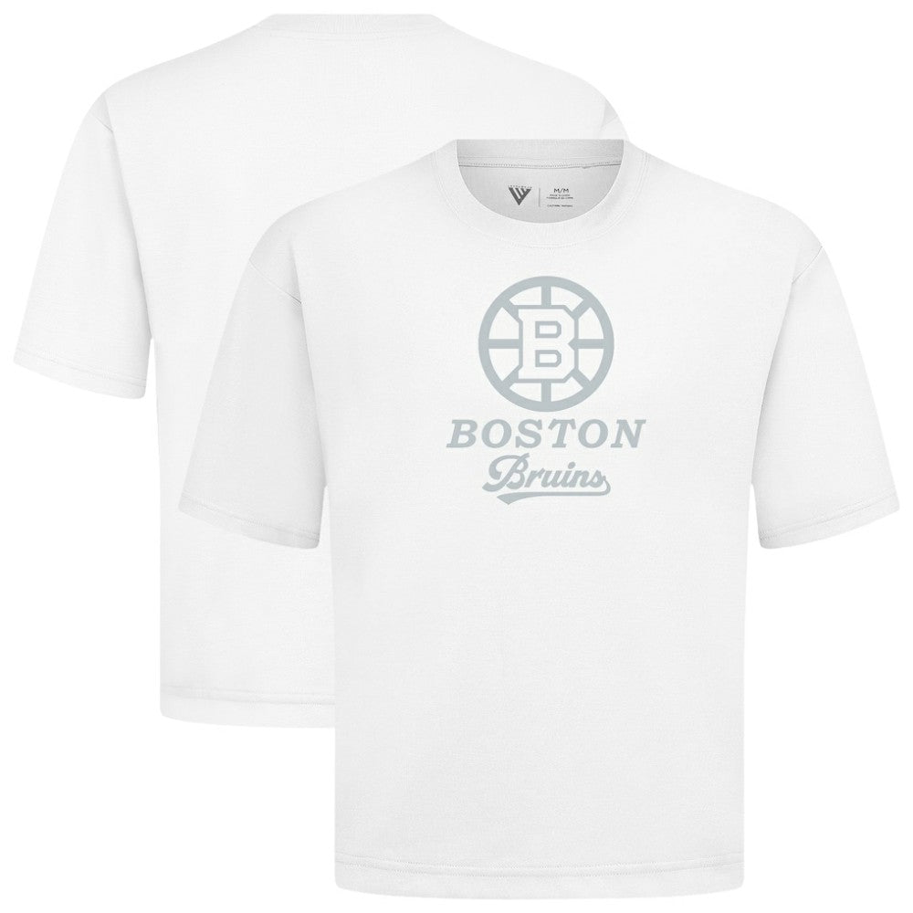 Boston Bruins Levelwear Shadow Surge Luxe Signature Knit T-Shirt - White | NHL Clearance
